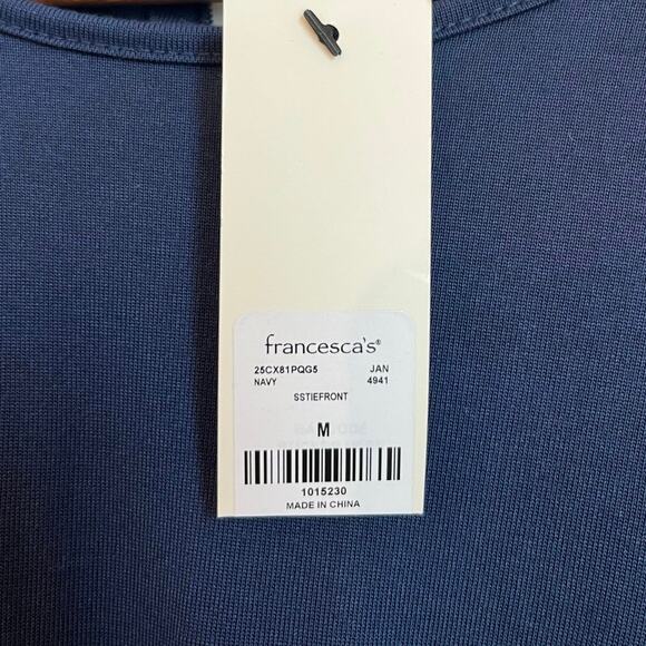 Mi Ami for Francesca’s Tie‎ Front Navy Blue Jumpsuit Women’s Size Medium NWT - Picture 4 of 6